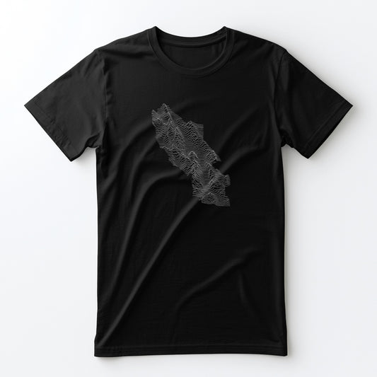 Death Valley National Park T-Shirt - Topographical Lines in Black