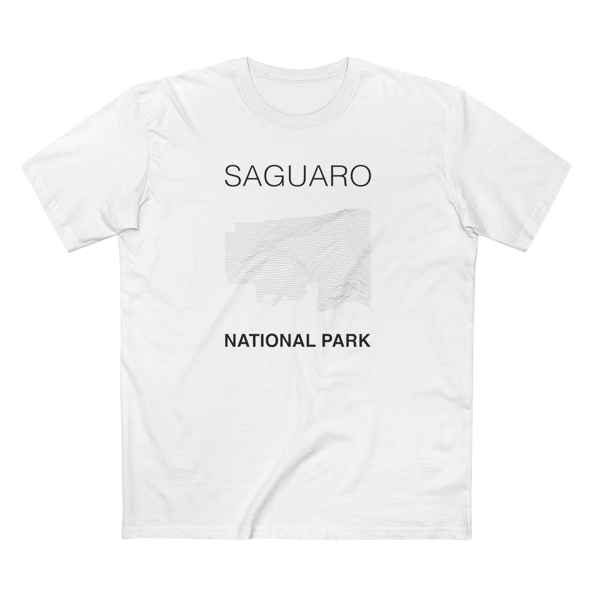 Saguaro National Park T-Shirt Lines in White