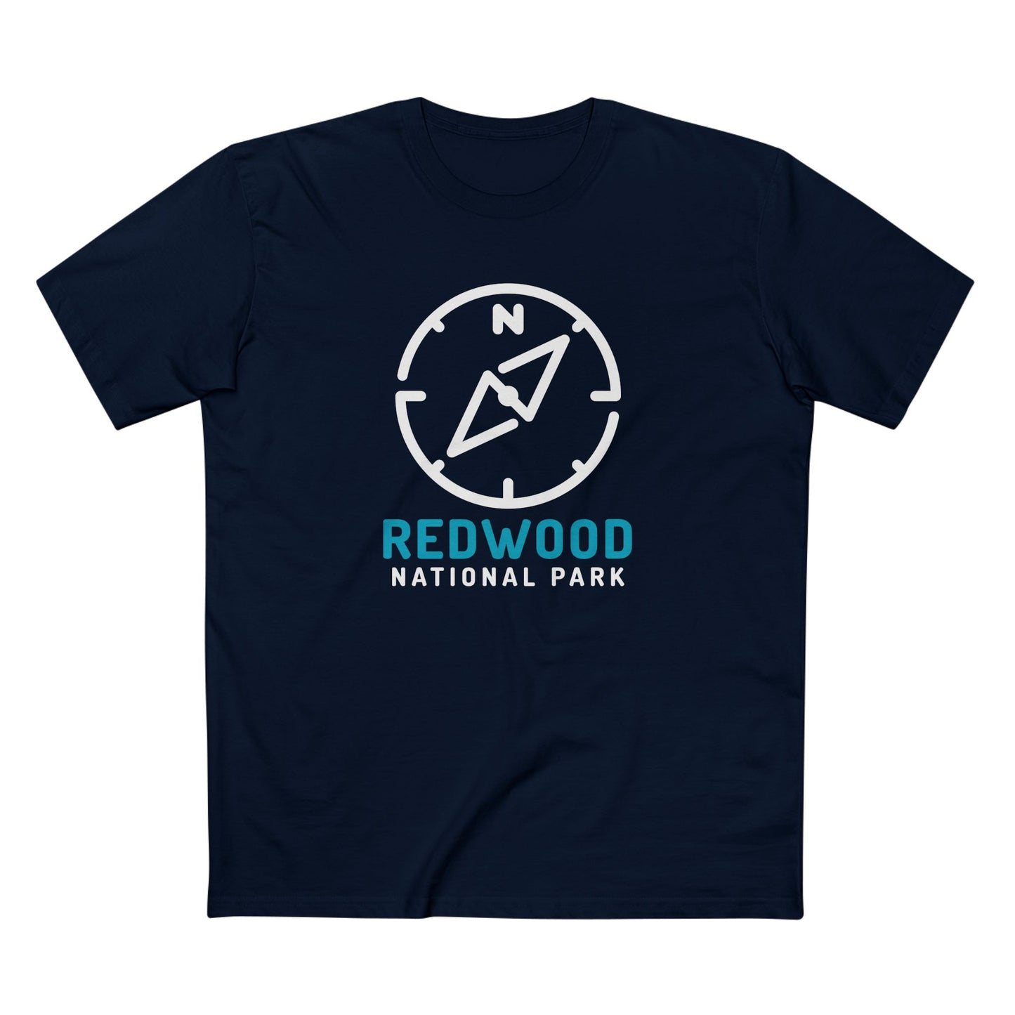Redwood National Park T-Shirt Compass Design in Navy