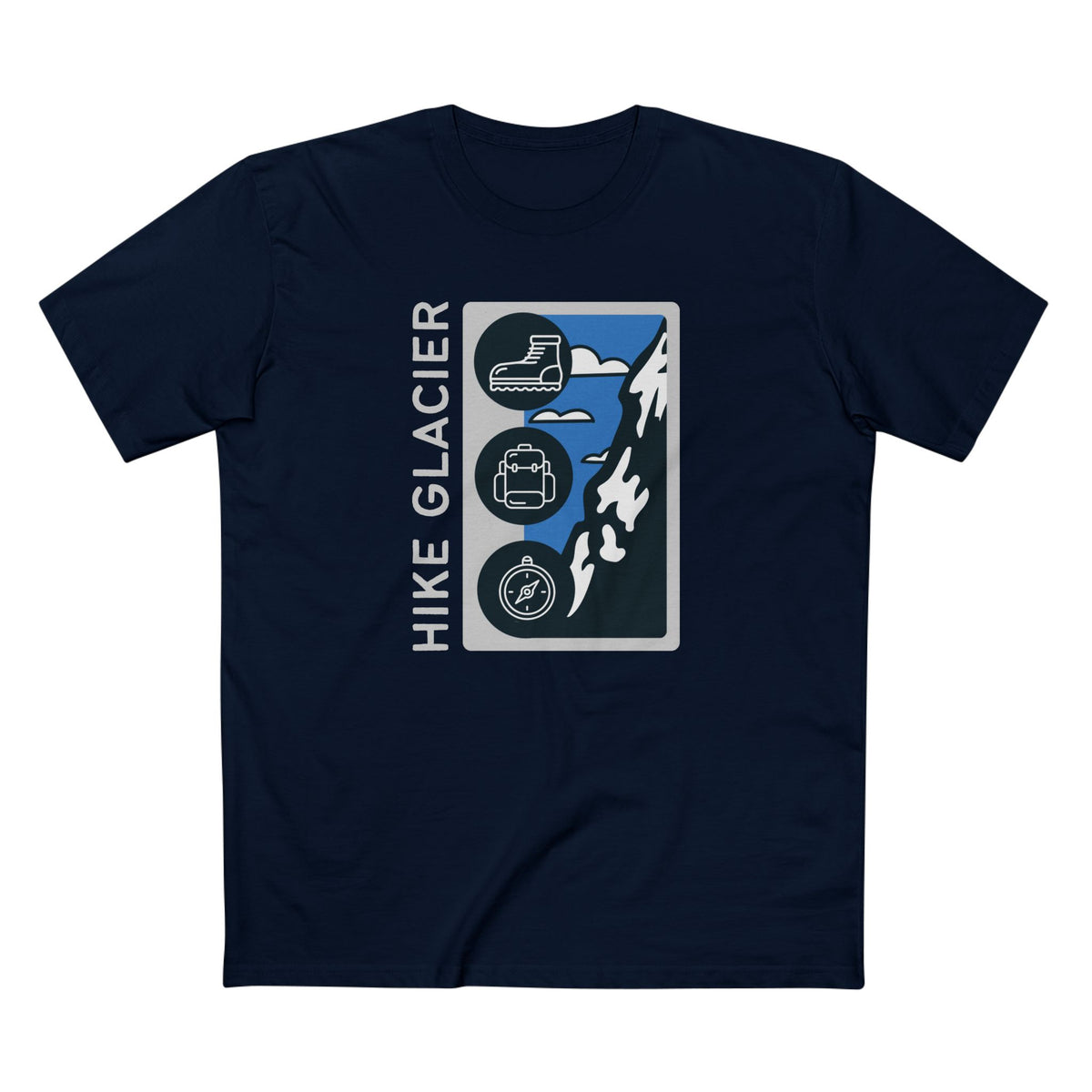 Glacier National Park T-Shirt - Hike Glacier in Navy