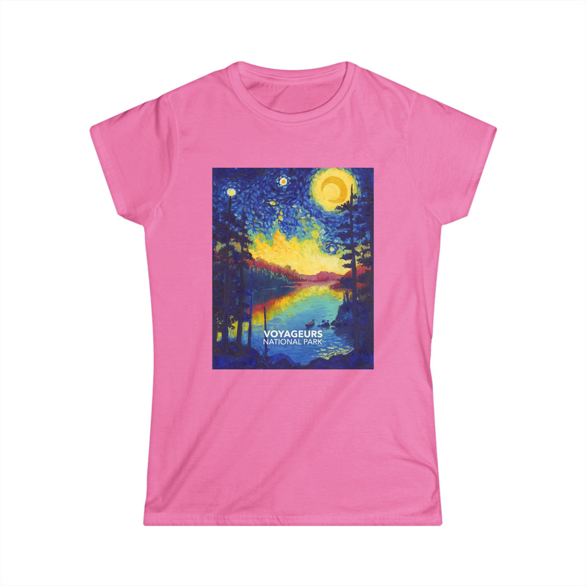Voyageurs National Park T-Shirt - Women's Starry Night — Van Gogh ‘Starry Night’-style design — gallery image 6