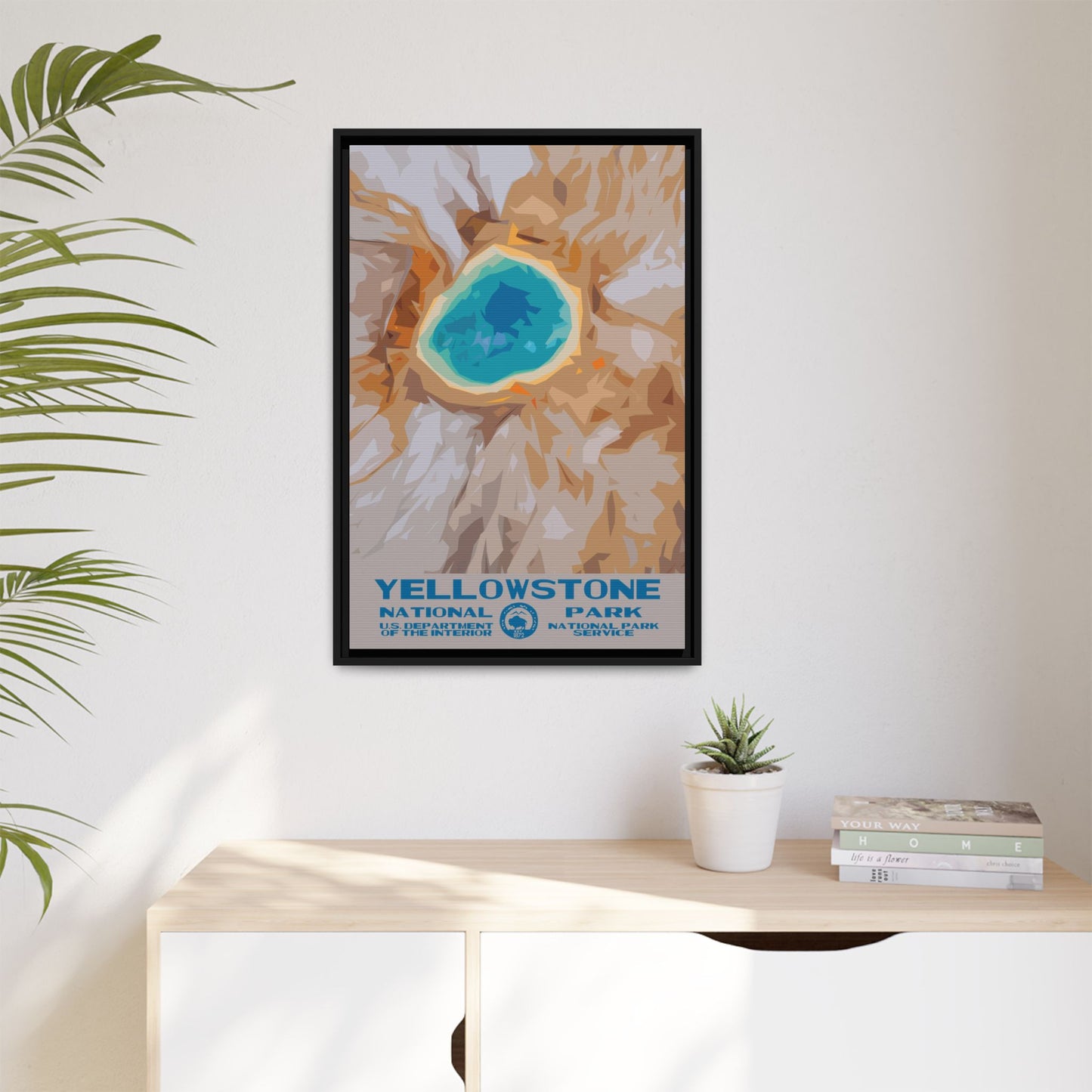 Yellowstone National Park Framed Canvas - WPA Poster
