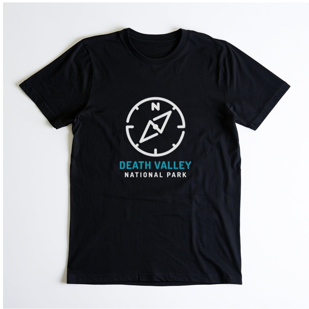 Death Valley National Park T-Shirt Compass Design in Black