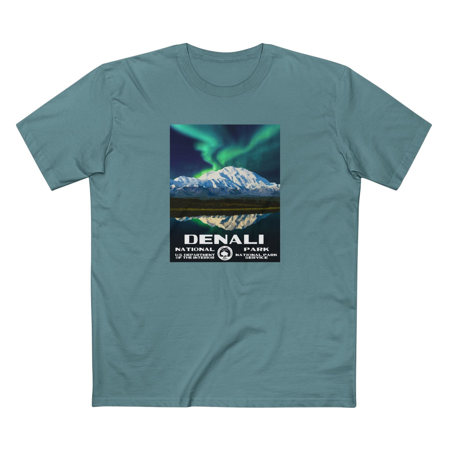 Denali National Park T-Shirt - WPA Design in Slate Blue