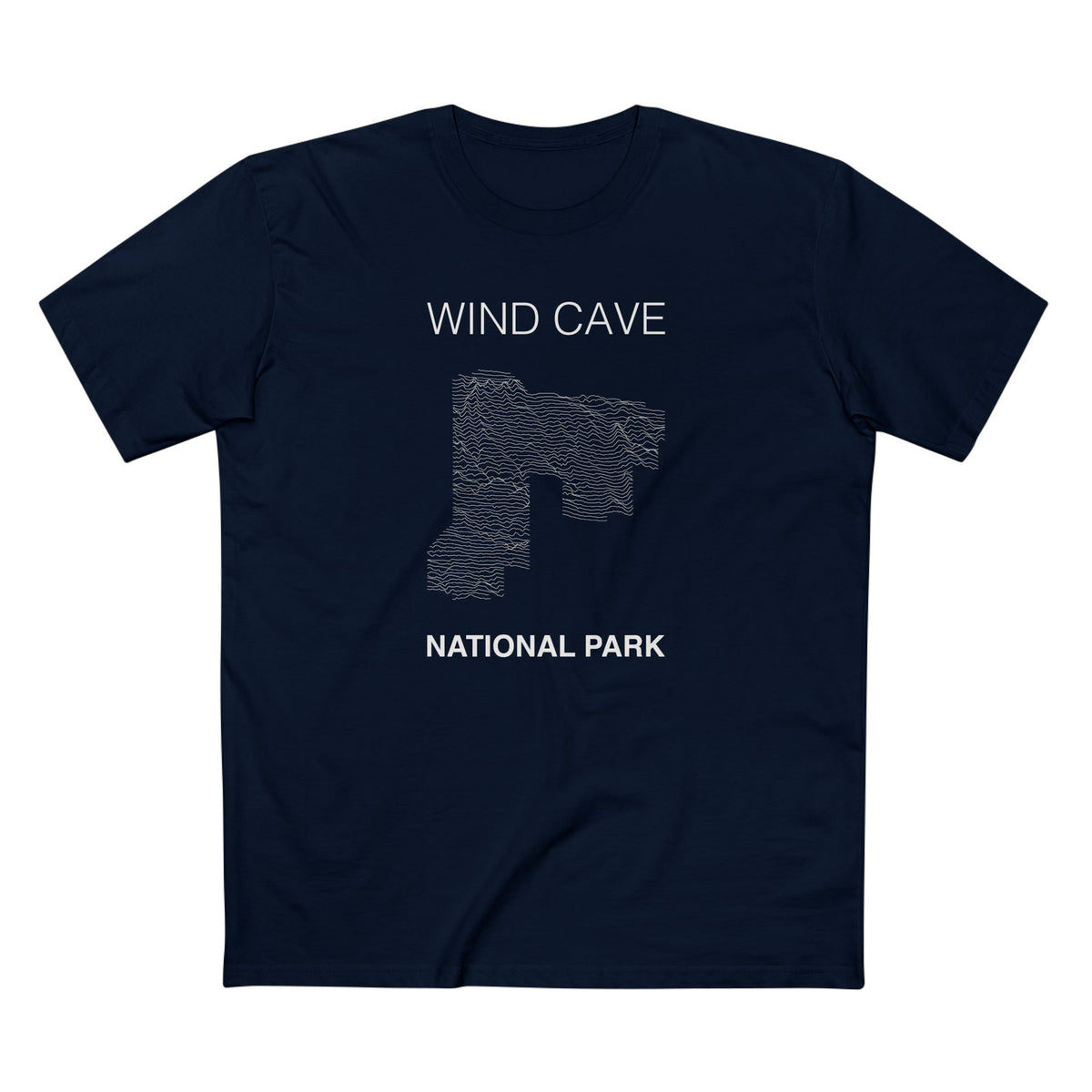 Wind Cave National Park T-Shirt Lines in Navy