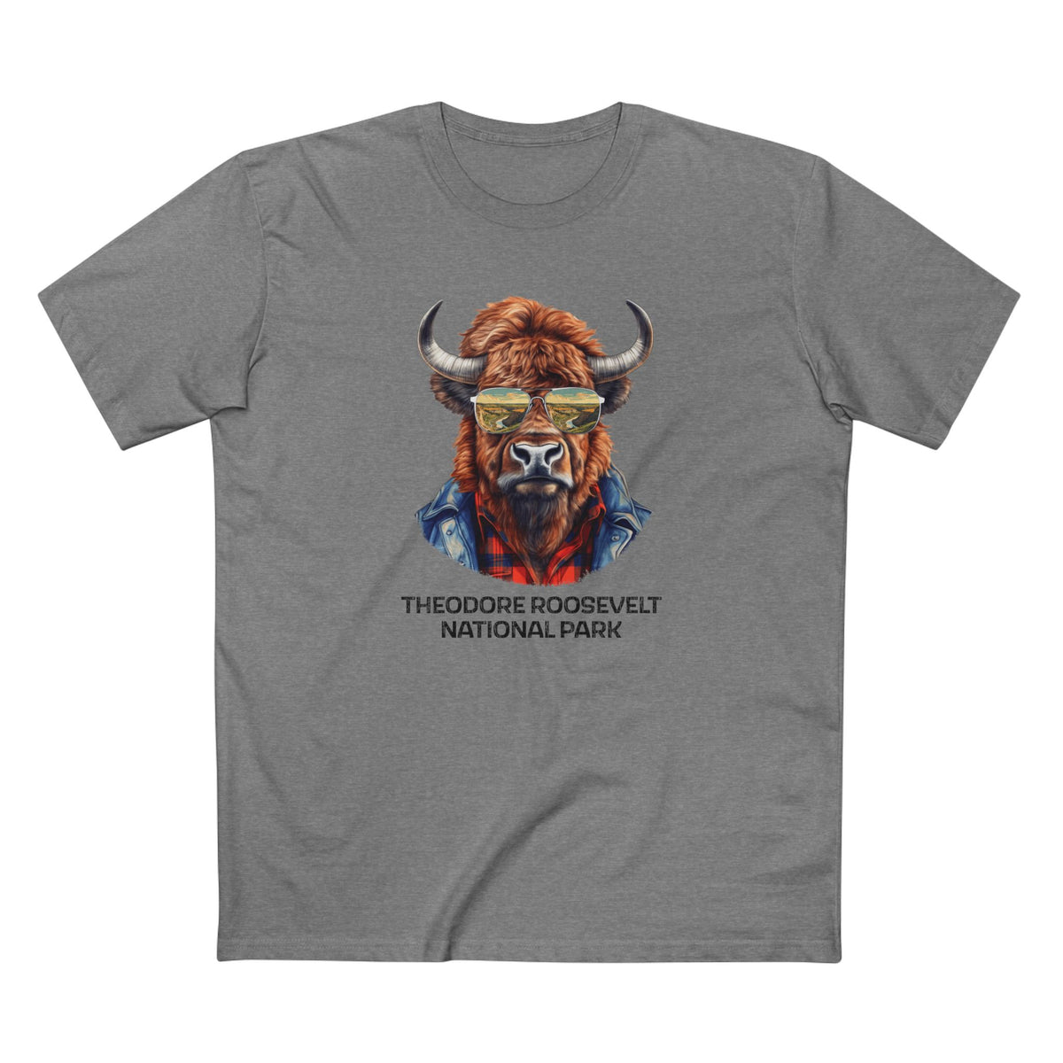 Theodore Roosevelt National Park T-Shirt - Bison in Athletic Heather