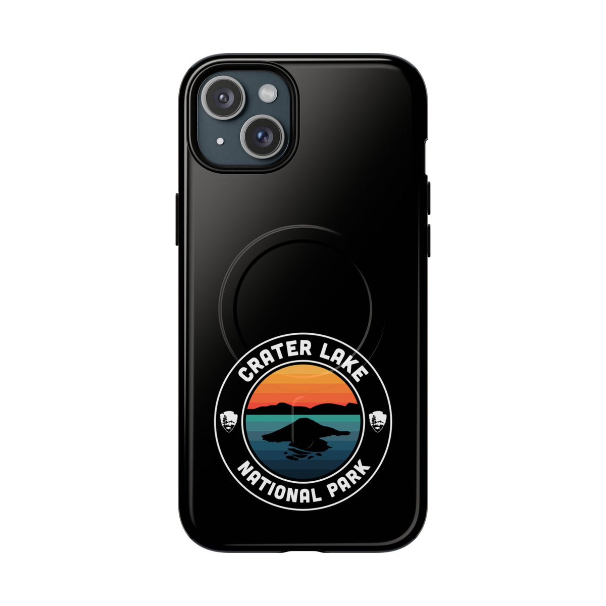 Crater Lake National Park iPhone Case with MagSafe - Round Emblem Design