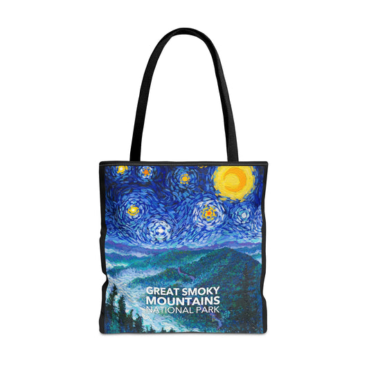 Great Smoky Mountains National Park Tote Bag - Blue Starry Night Large