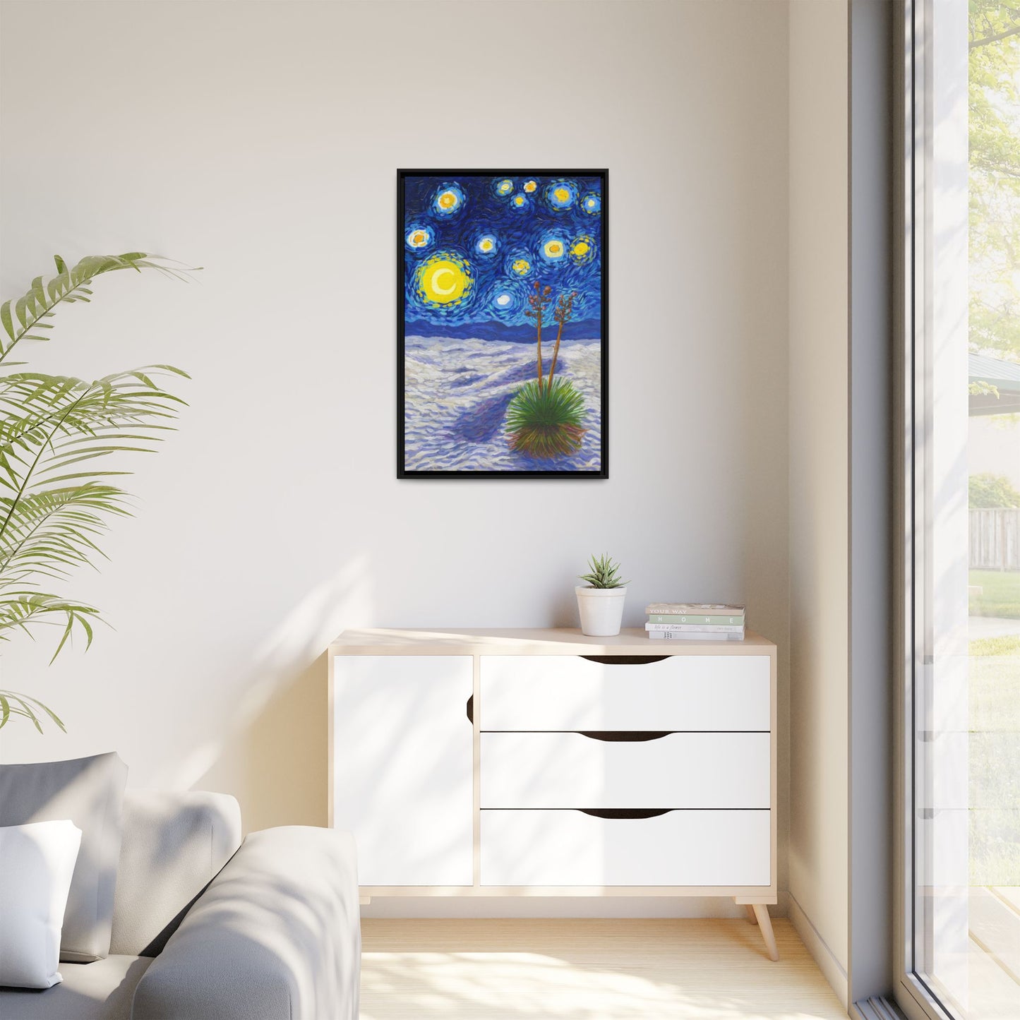 White Sands National Park Framed Canvas - The Starry Night