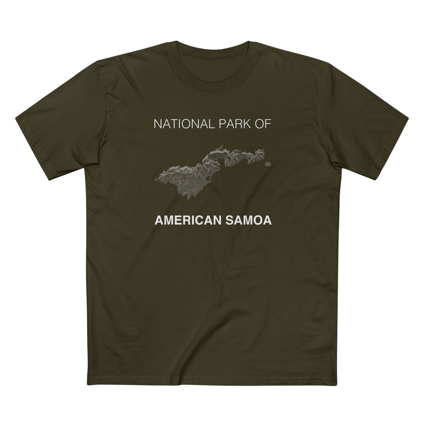 National Park of American Samoa T-Shirt Lines in Army