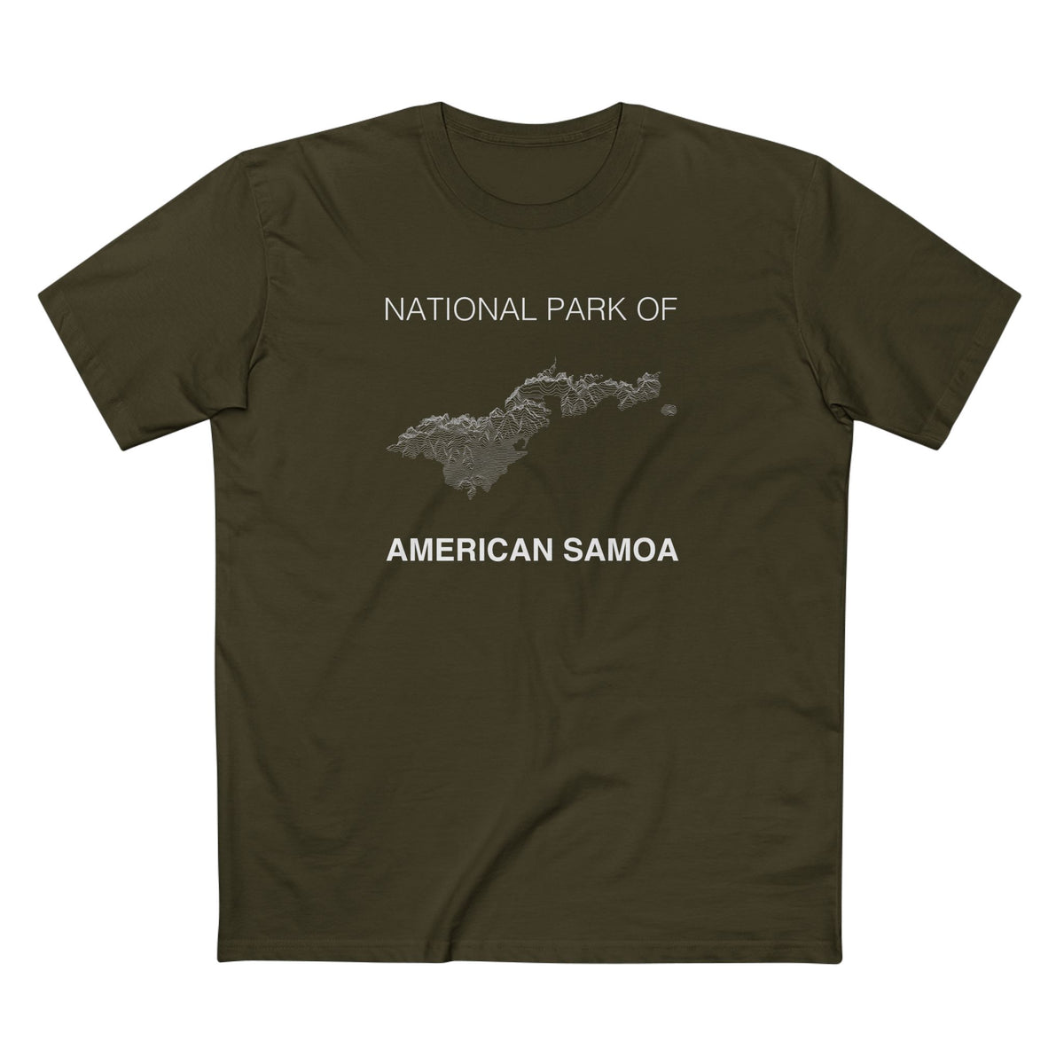 National Park of American Samoa T-Shirt Lines in Army