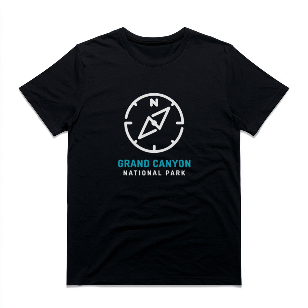 Grand Canyon National Park T-Shirt Compass Design in Black