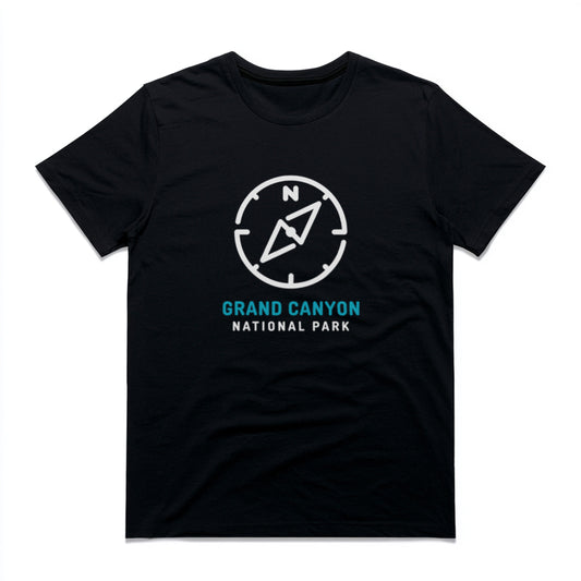 Grand Canyon National Park T-Shirt Compass Design in Black