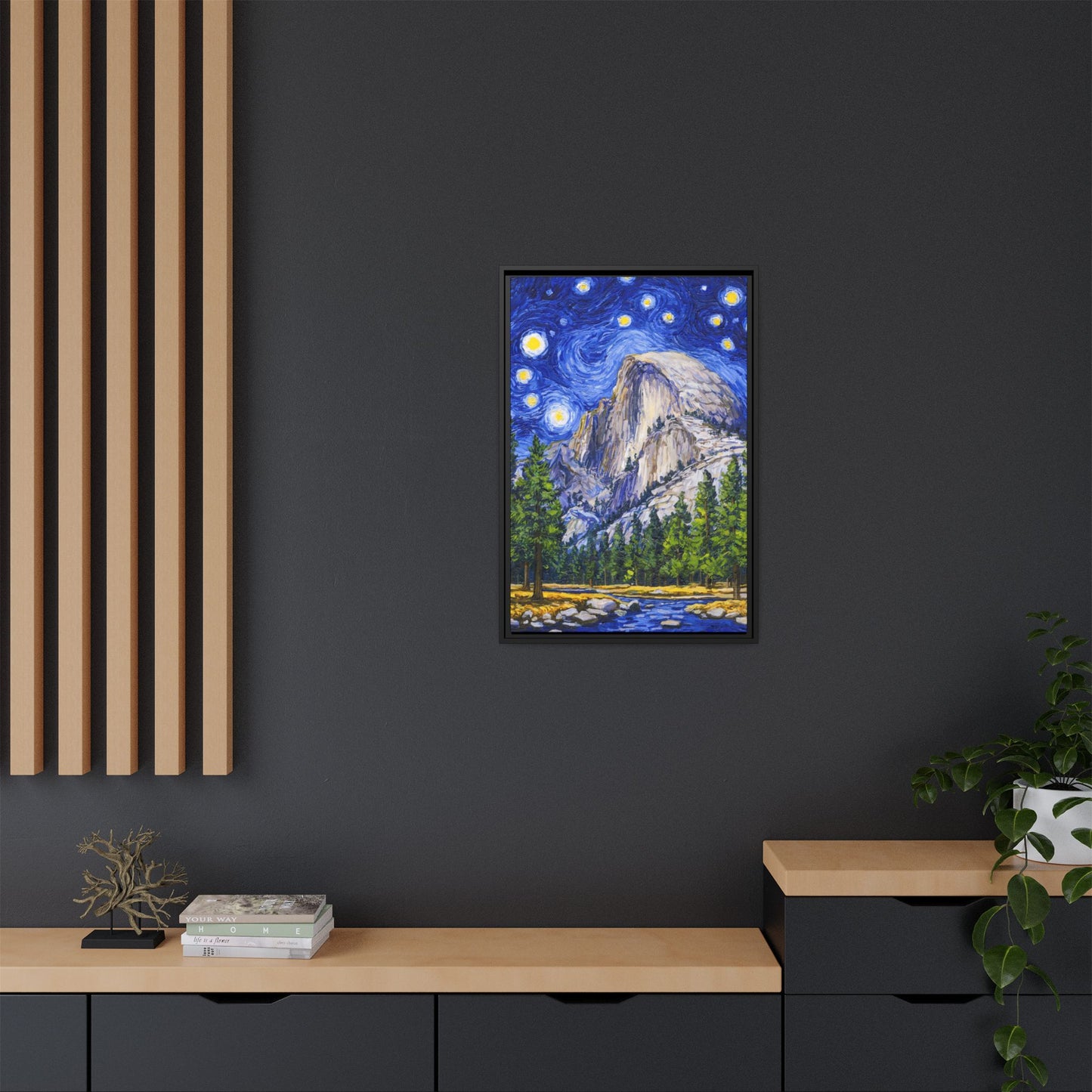 Yosemite National Park Framed Canvas - The Starry Night