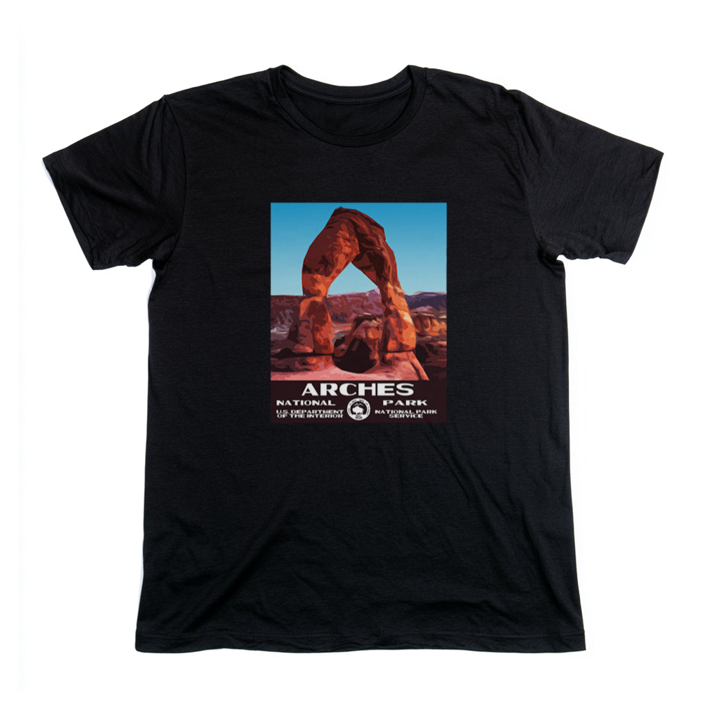Arches Men's Cotton Crew T-Shirt in Black