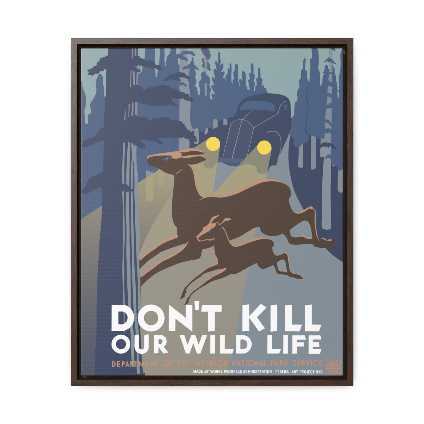 Don't Kill Wildlife National Park Framed Canvas - WPA Poster