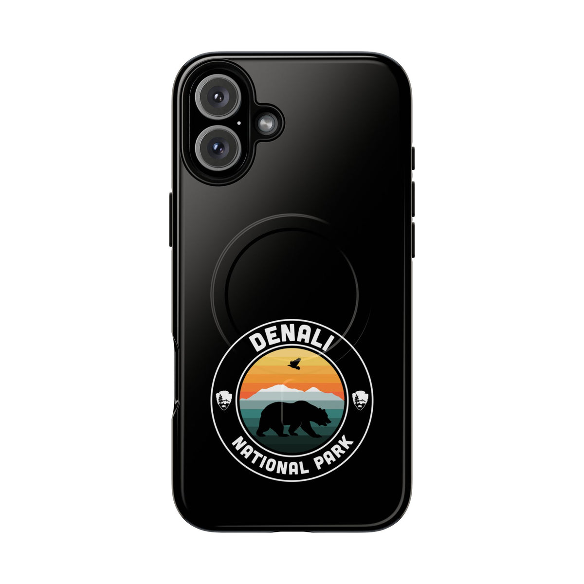 Denali National Park iPhone Case with MagSafe - Round Emblem Design