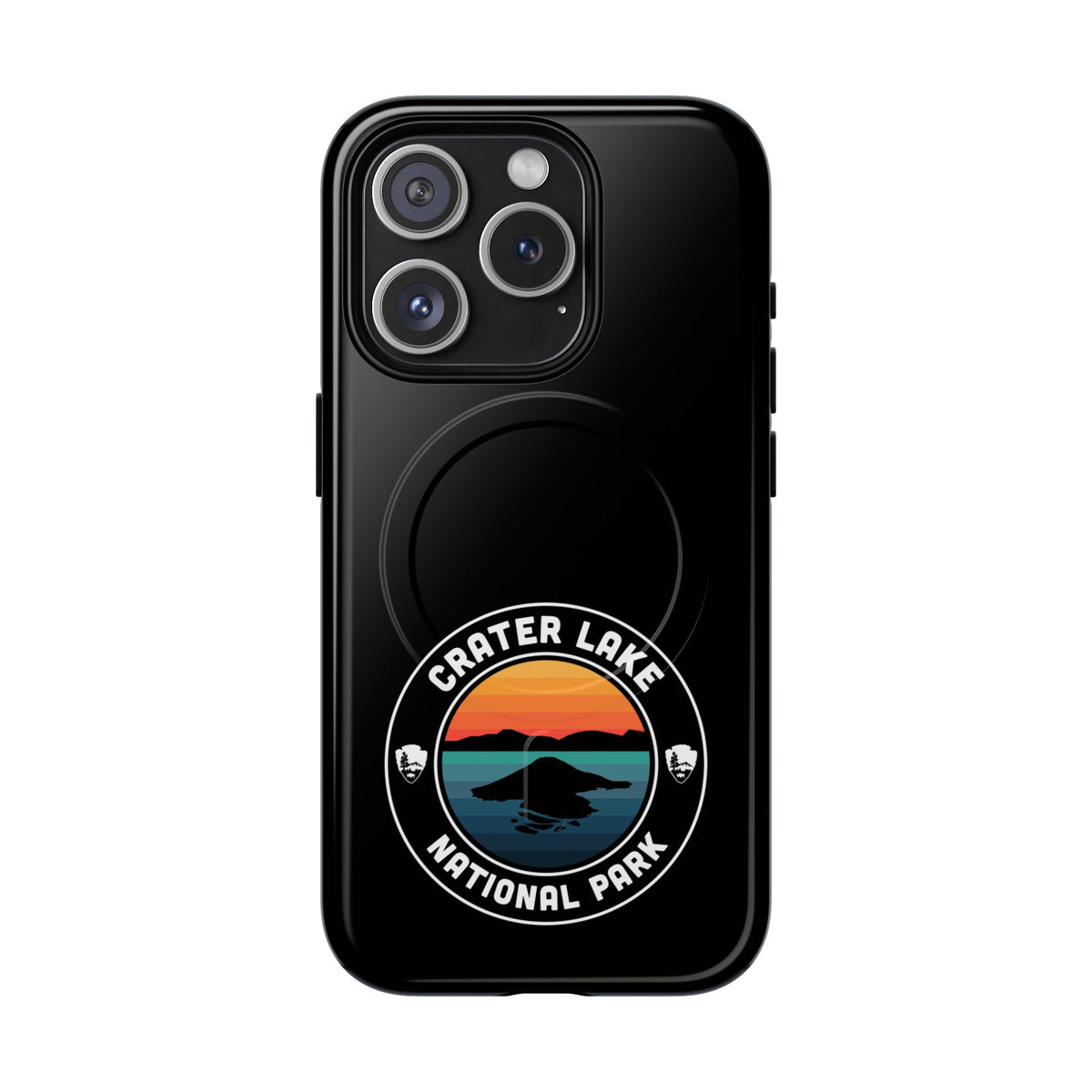 Crater Lake National Park iPhone Case with MagSafe - Round Emblem Design