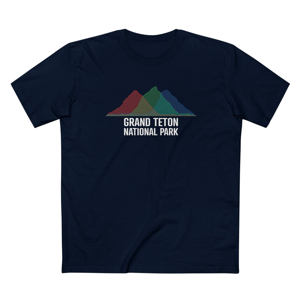 Grand Teton National Park T-Shirt - Histogram Design in Navy