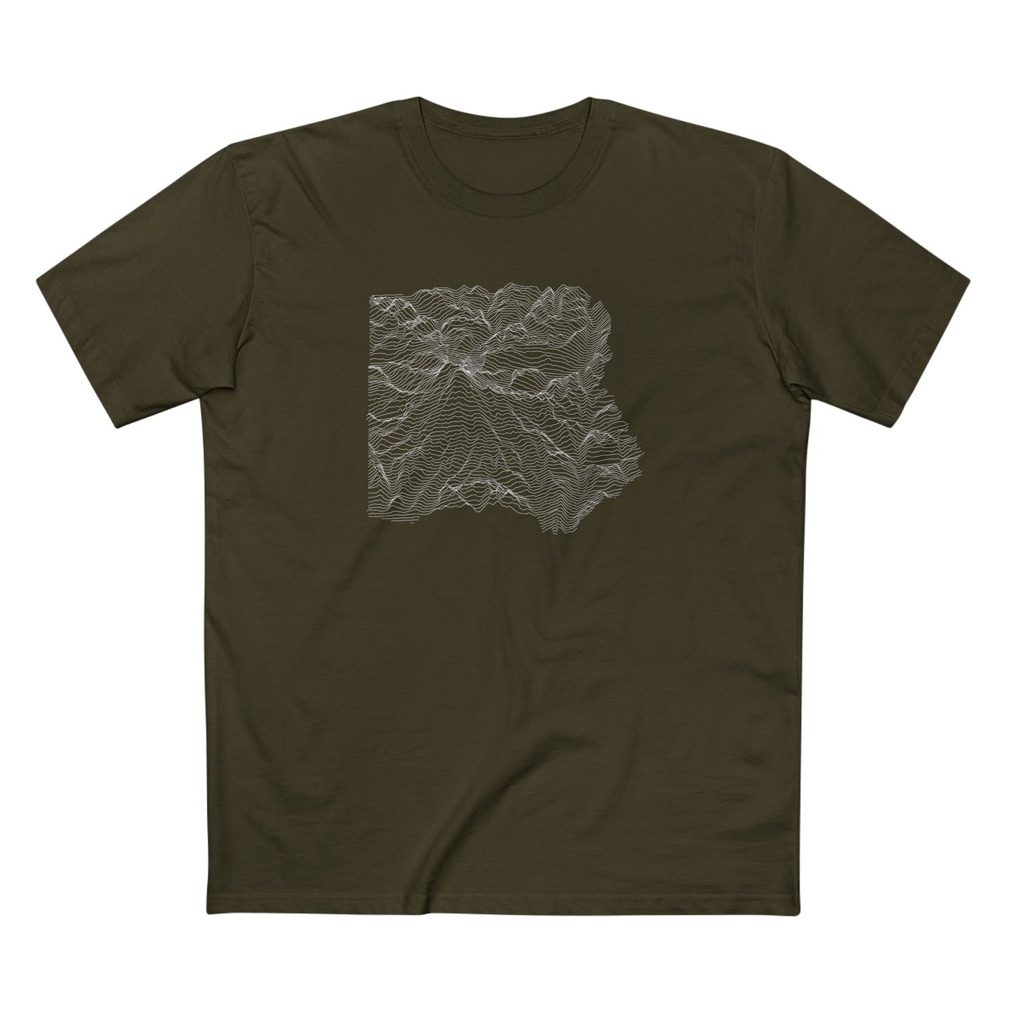 Mount Rainier National Park T-Shirt - Topographical Lines in Army