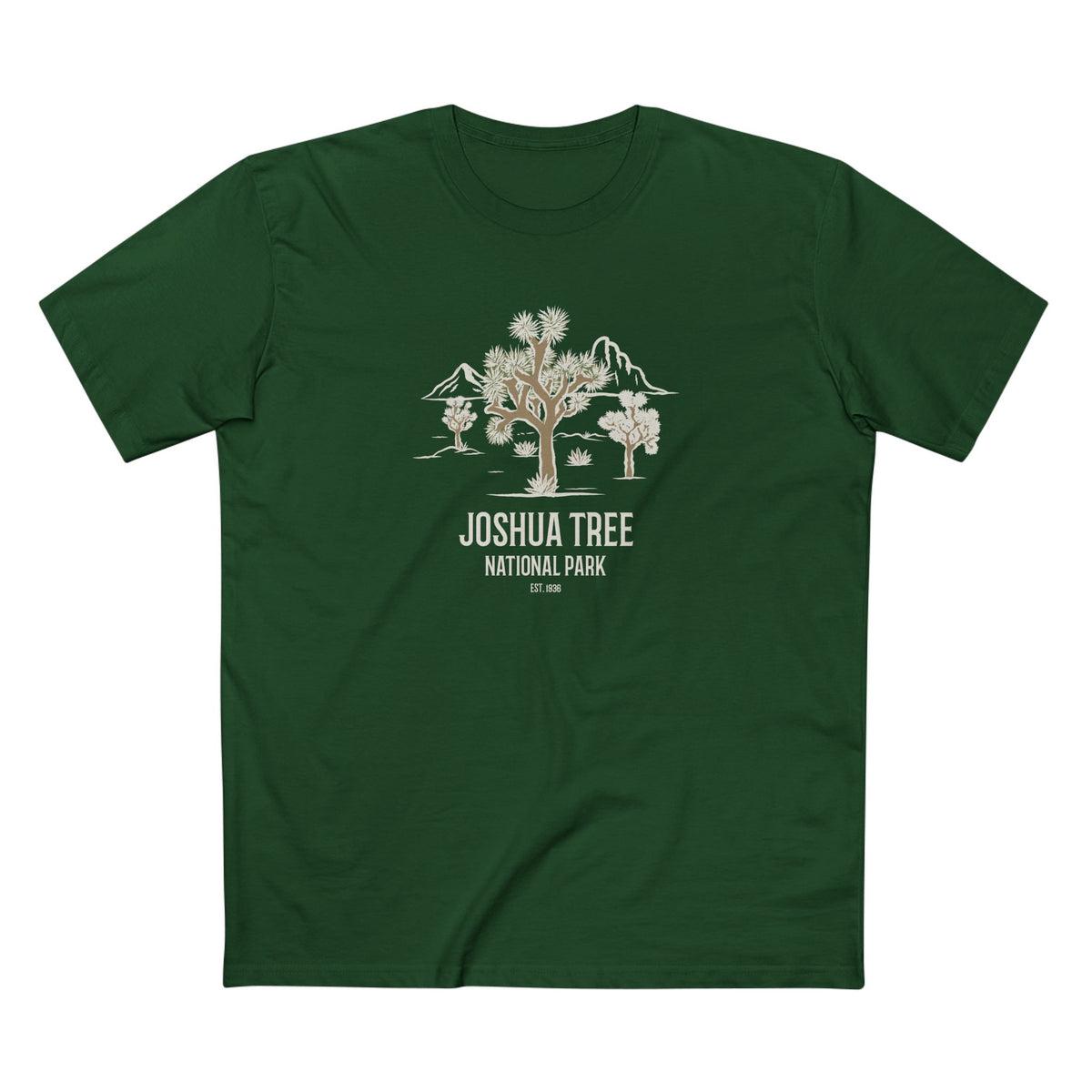 Joshua Tree National Park T-Shirt - Joshua Tree in Forest Green