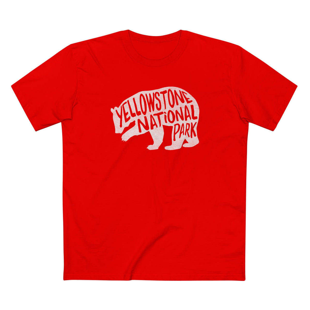 Yellowstone National Park T-Shirt - Grizzly Bear in Red