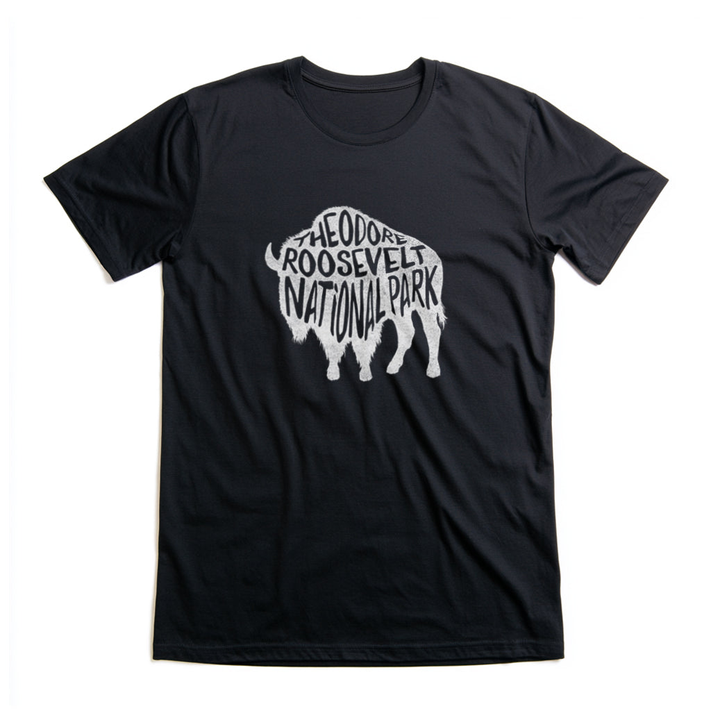 Theodore Roosevelt National Park T-Shirt - Bison in Black