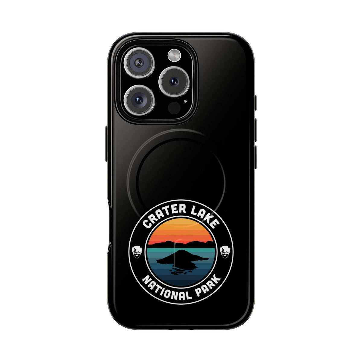 Crater Lake National Park iPhone Case with MagSafe - Round Emblem Design
