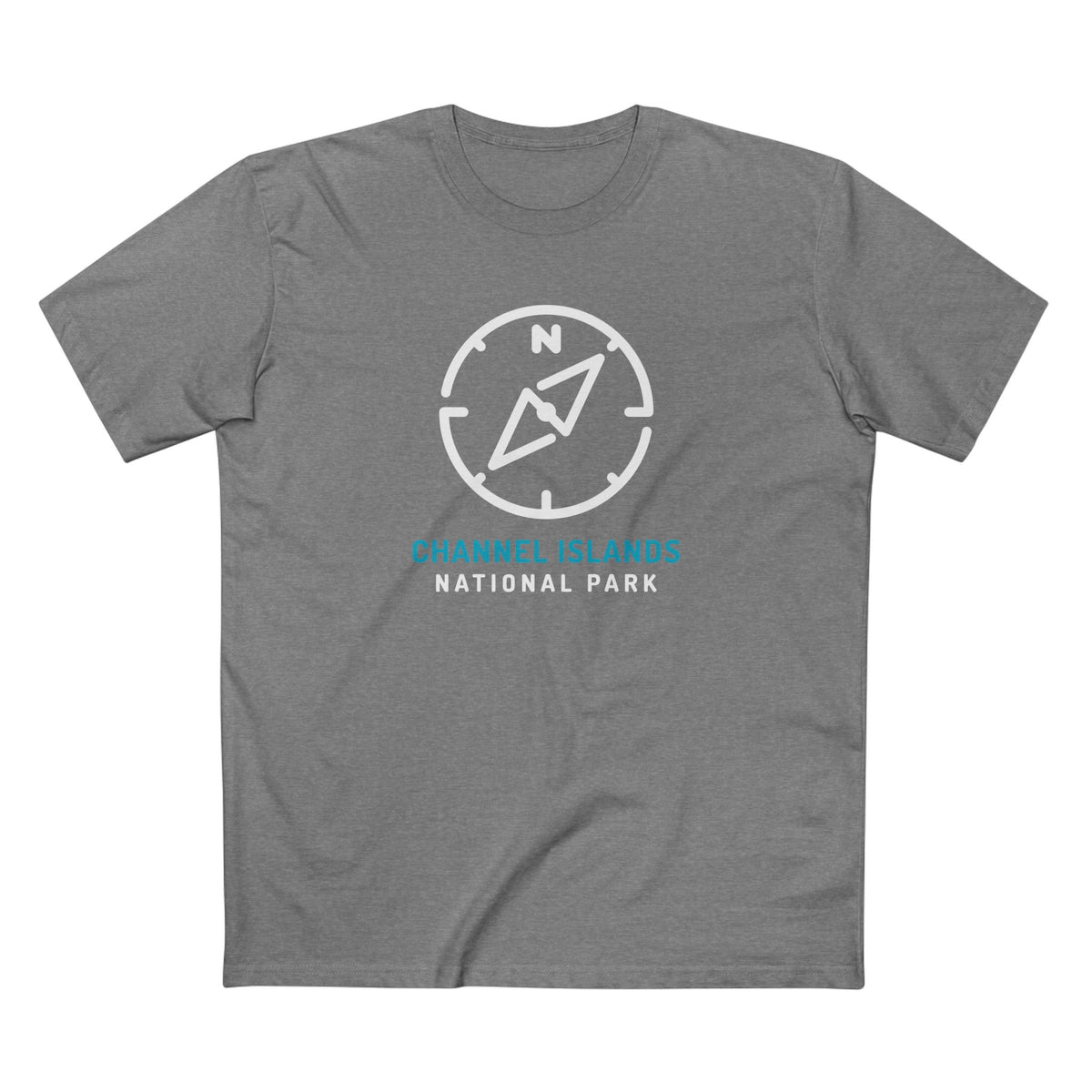 Channel Islands National Park T-Shirt Compass Design in Athletic Heather