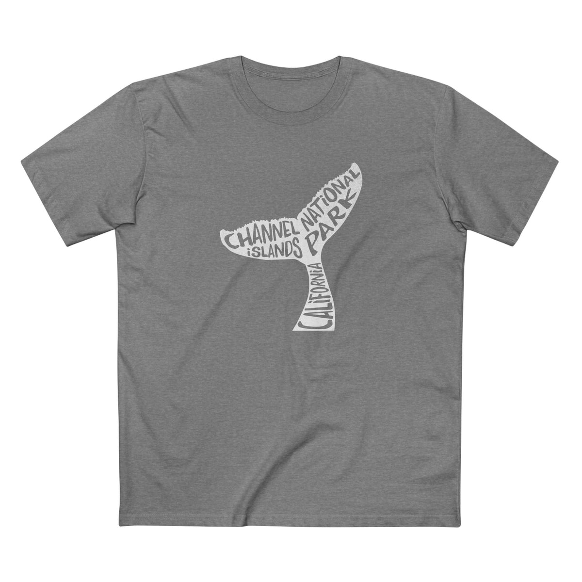 Channel Islands National Park T-Shirt - Humpback Whale Tale in Athletic Heather