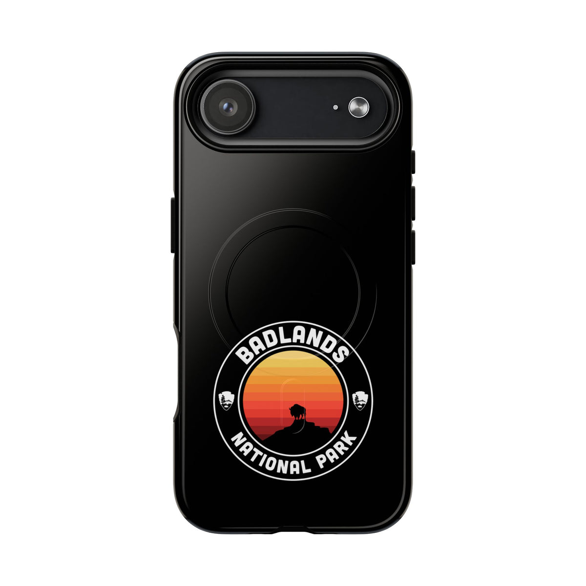 Badlands National Park iPhone Case with MagSafe - Round Emblem Design