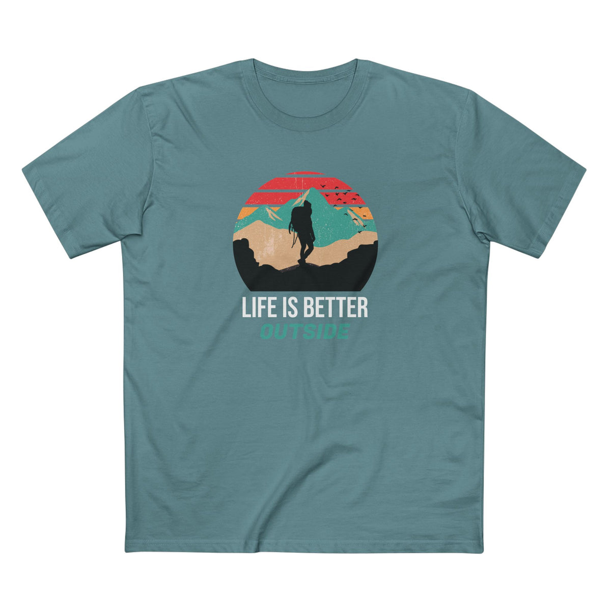 Life is Better Outside T-Shirt in Slate Blue