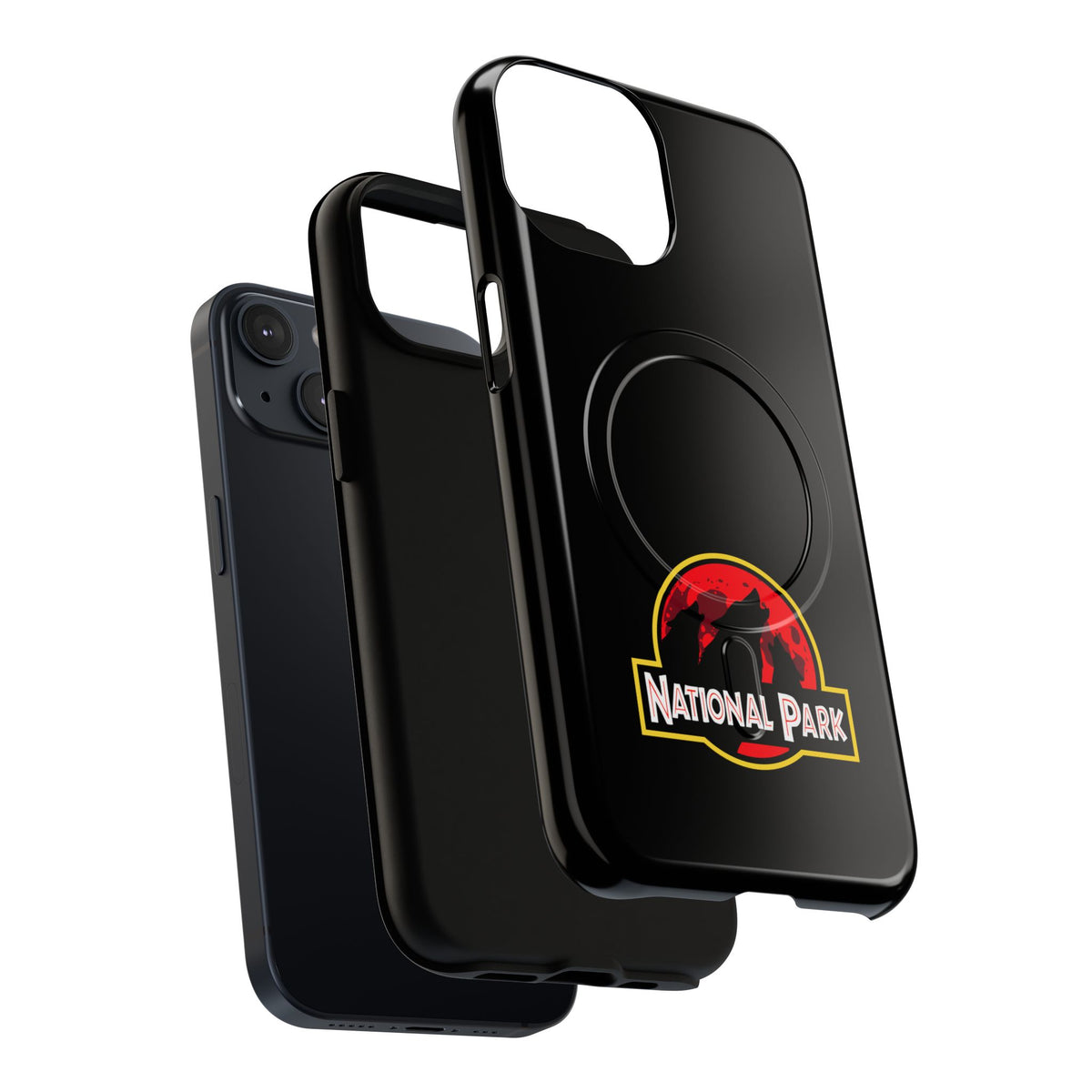 3 Wolf National Park iPhone Case with MagSafe - Parody Logo