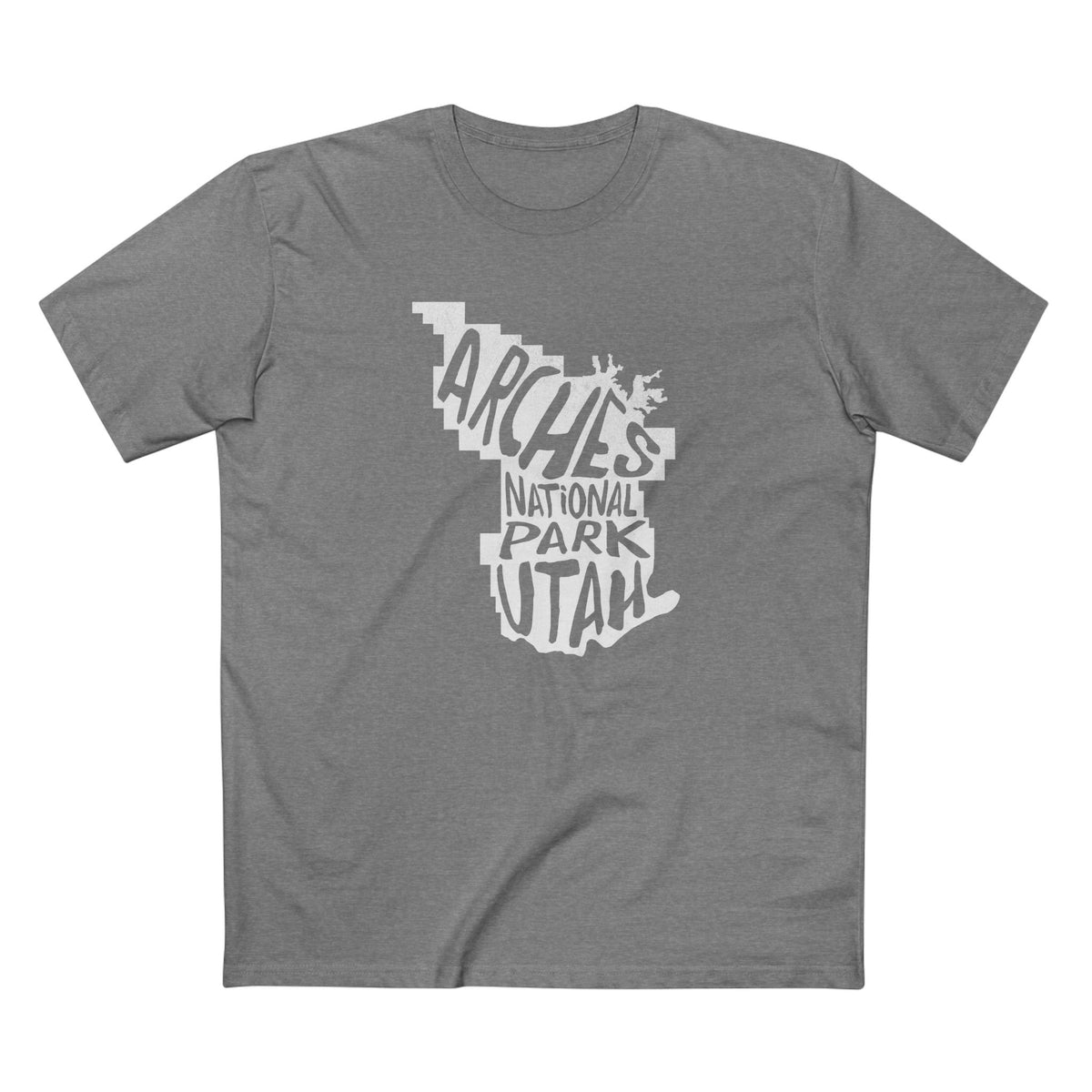 Arches National Park T-Shirt - Map in Athletic Heather