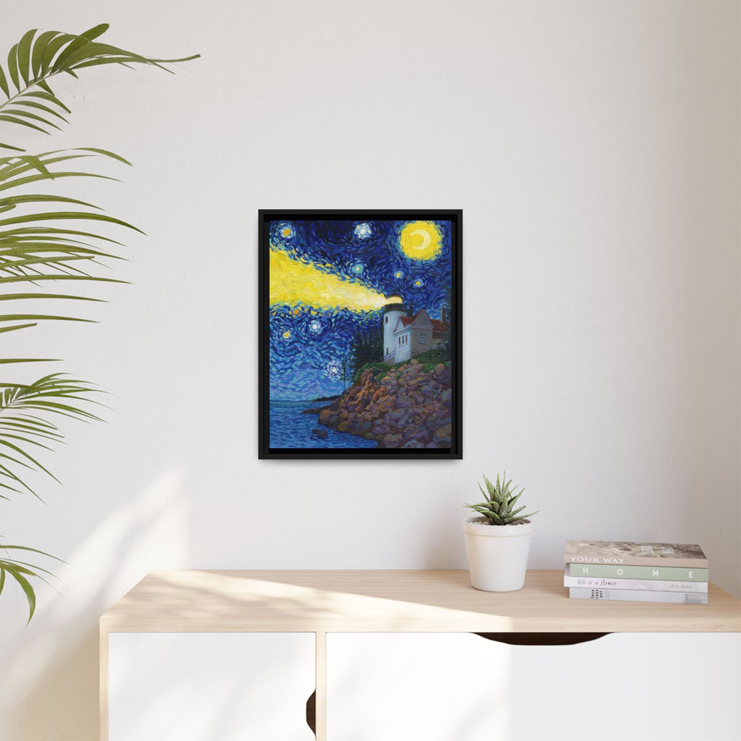 Acadia National Park Framed Canvas - The Starry Night
