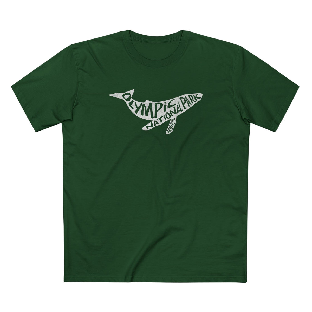 Olympic National Park T-Shirt - Humpback Whale in Forest Green