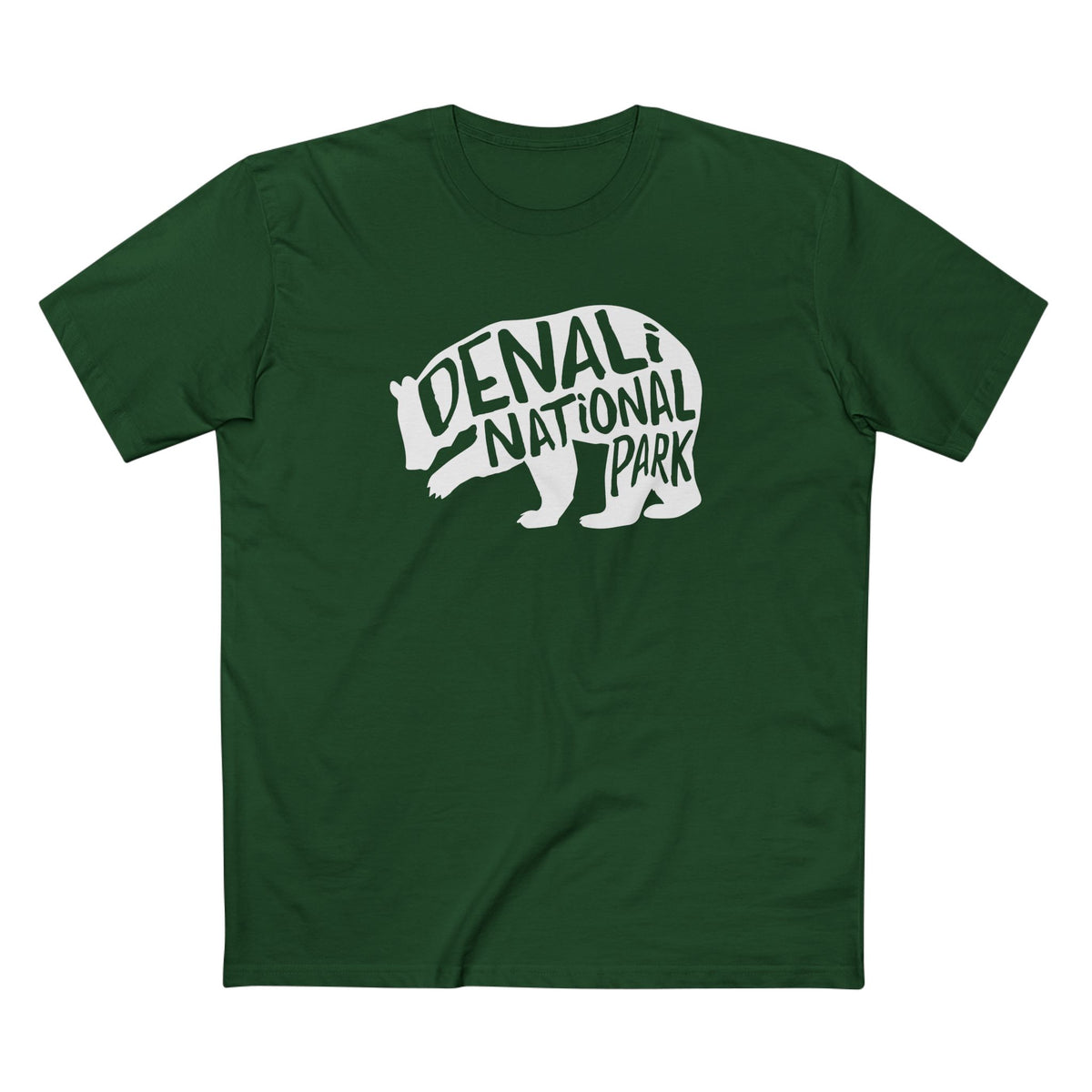 Denali National Park T-Shirt - Grizzly Bear in Forest Green