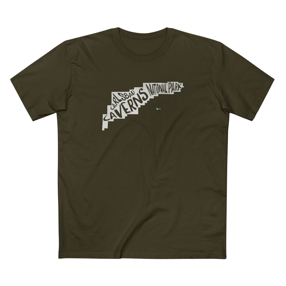 Carlsbad Caverns National Park T-Shirt - Map in Army