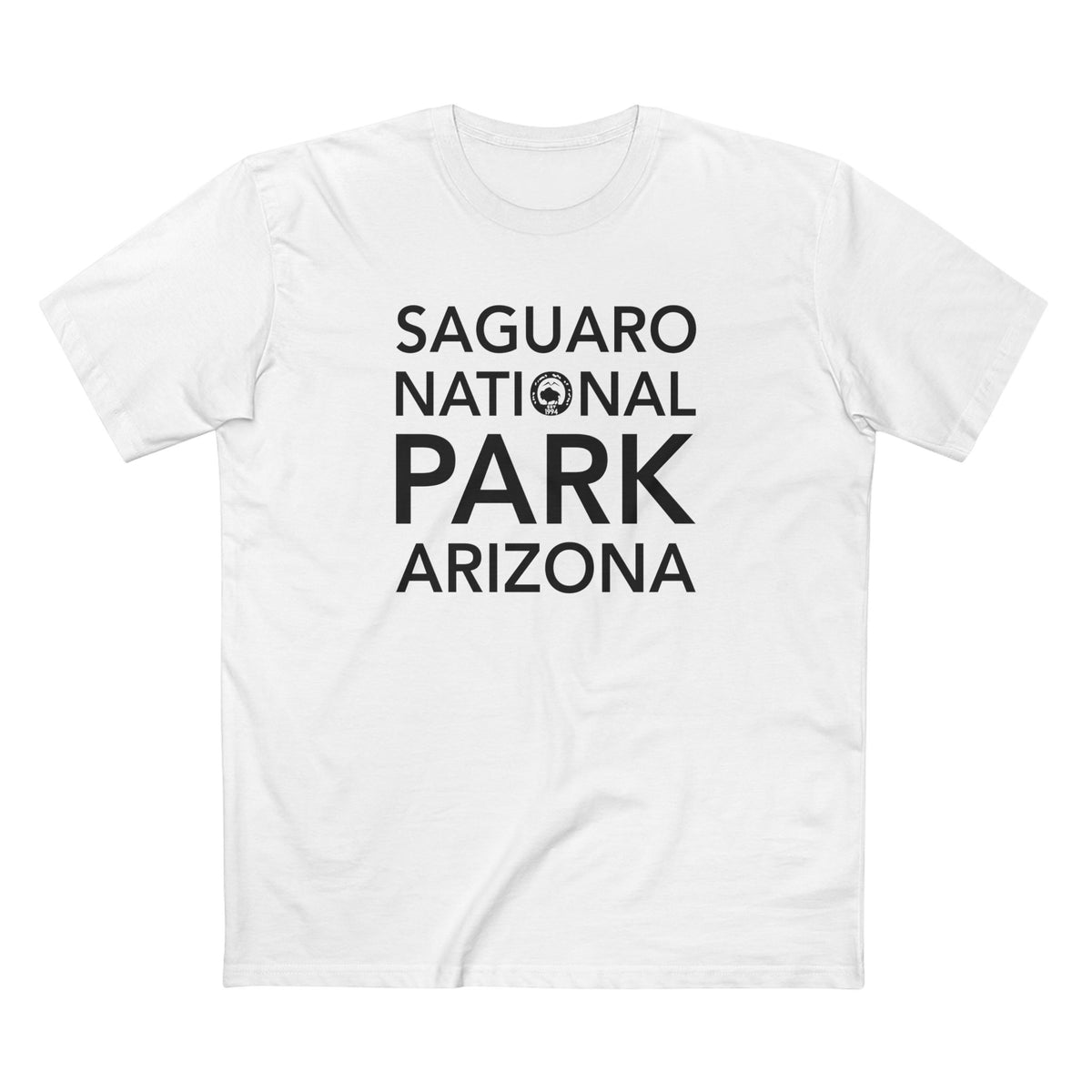 Saguaro National Park T-Shirt Block Text in White