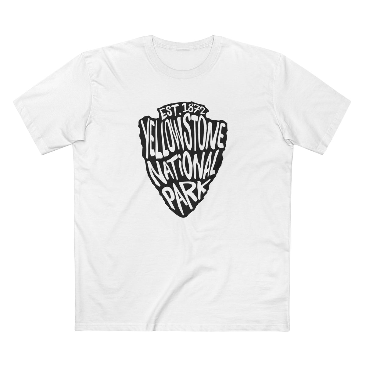 Yellowstone National Park T-Shirt - Arrowhead Design in White