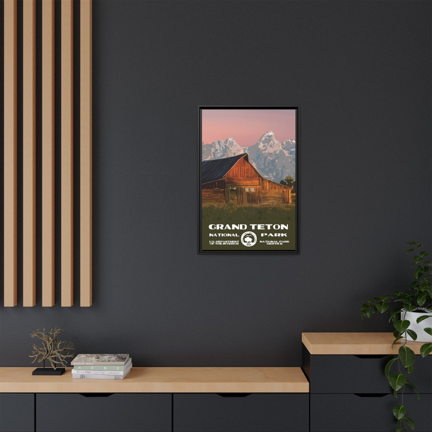 Grand Teton National Park Framed Canvas - WPA Poster Barn