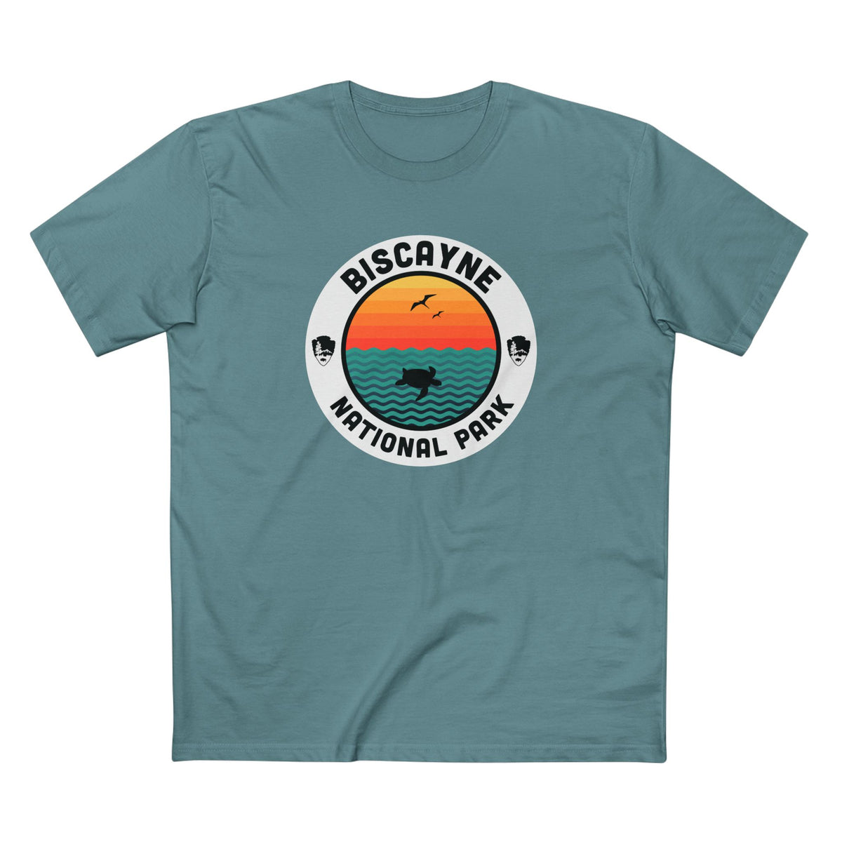 Biscayne National Park - Round Badge Design in Slate Blue