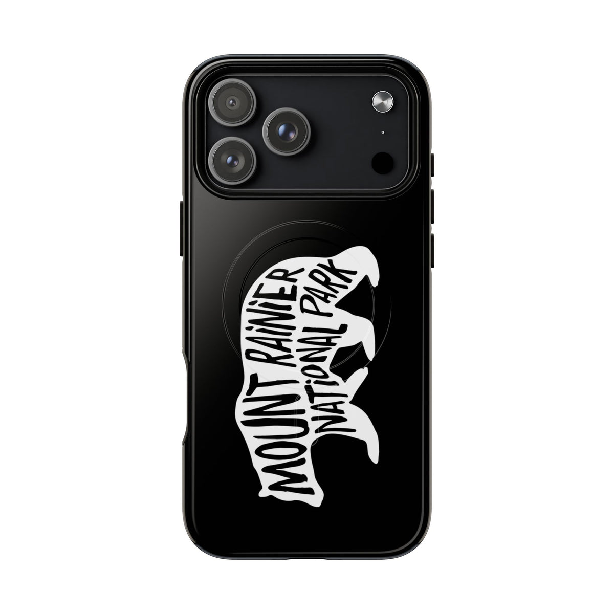 Mount Rainier National Park iPhone Case with MagSafe - Black Bear Design