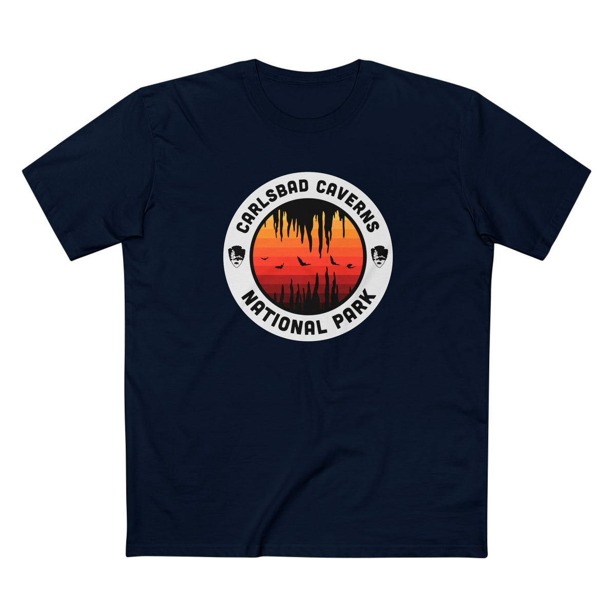 Carlsbad Caverns National Park - Round Badge Design in Navy