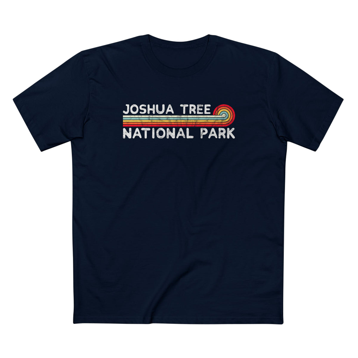 Joshua Tree National Park T-Shirt - Vintage Stretched Sunrise in Navy