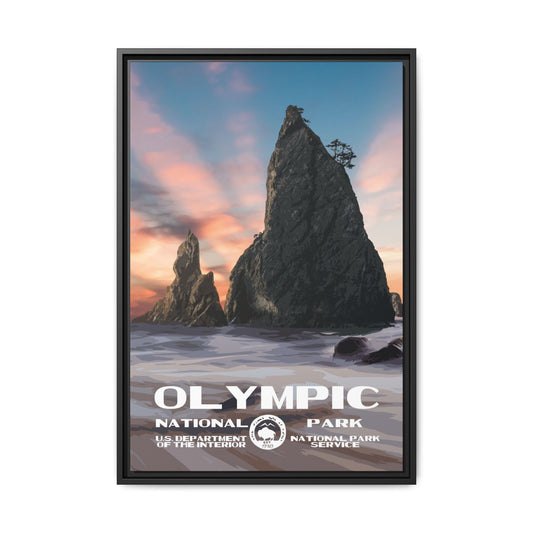 Olympic National Park Framed Canvas - WPA Poster