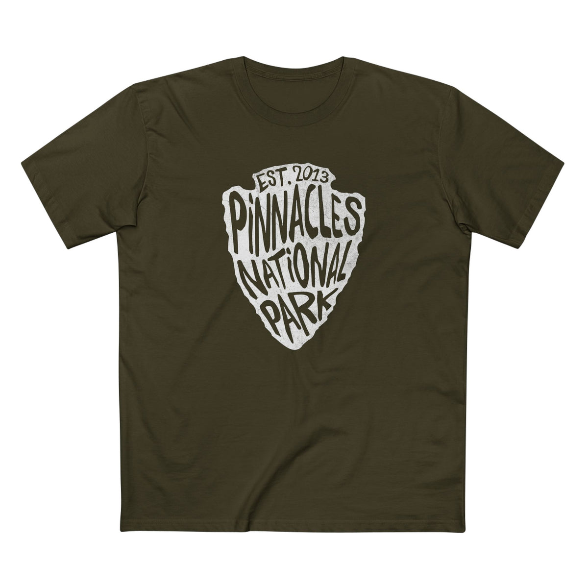 Pinnacles National Park T-Shirt - Arrowhead Design in Army