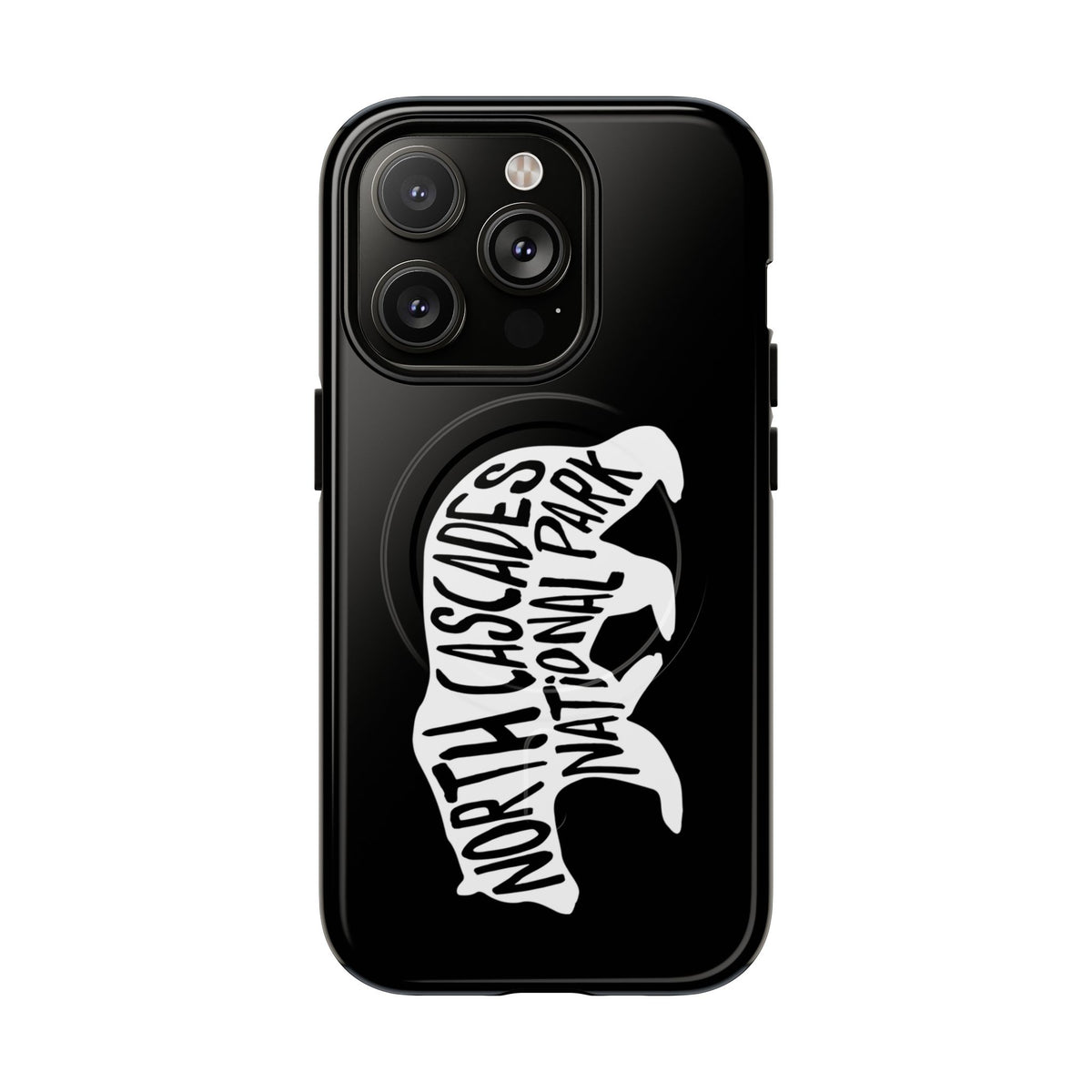 North Cascades National Park iPhone Case with MagSafe - Black Bear Design