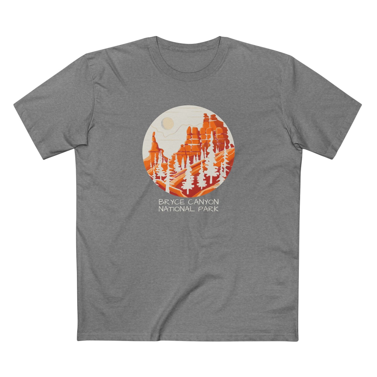 Bryce Canyon National Park T-Shirt - Round Stylized Design in Athletic Heather
