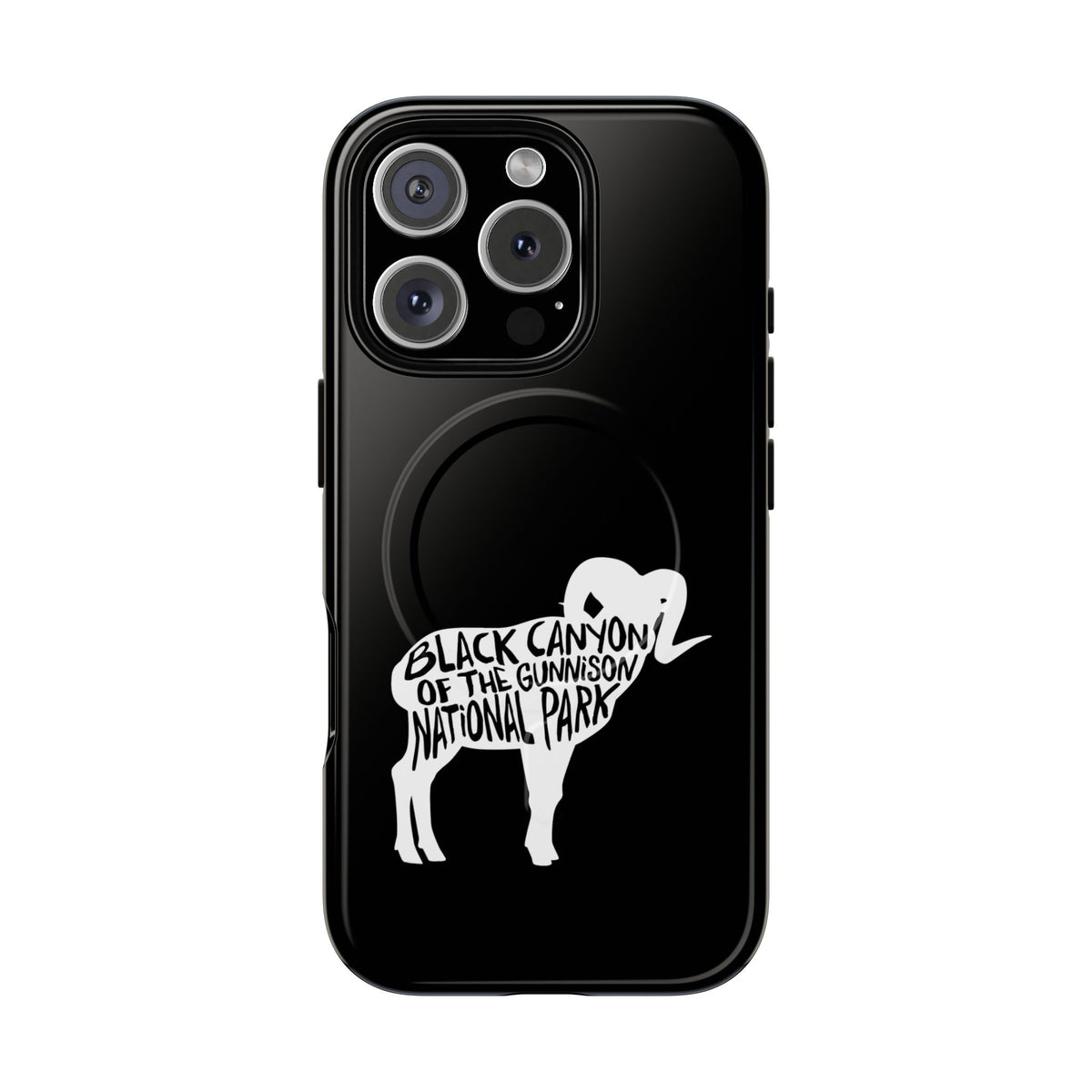 Black Canyon of the Gunnison National Park iPhone Case with MagSafe - Bighorn Sheep Design